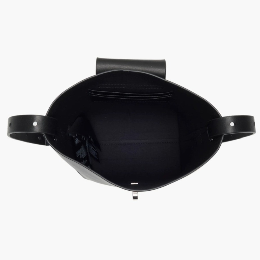 New AllSaints Miro Black Leather Crossbody Shoulder Bucket With Dust Bag- NWT - Picture 5 of 12